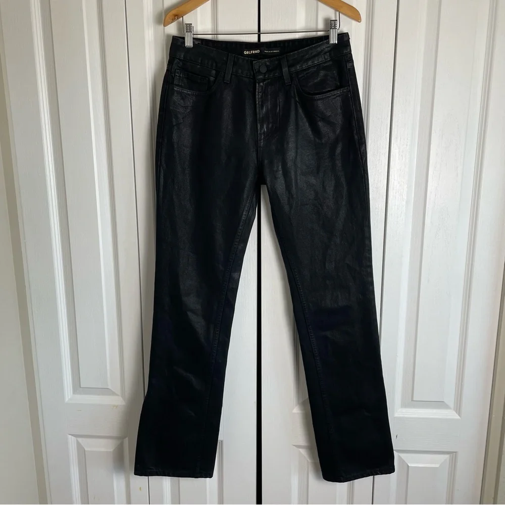 NWOT GRLFRND Hailey Low Rise Slim Boot Jeans Pants Womens 27 in Manhattan Coated - Picture 2 of 16